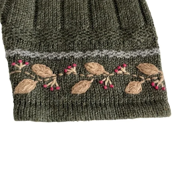 Woolrich Women’s Green Zip Cardigan with Needlework Cottagecore Size Large - Picture 6 of 10